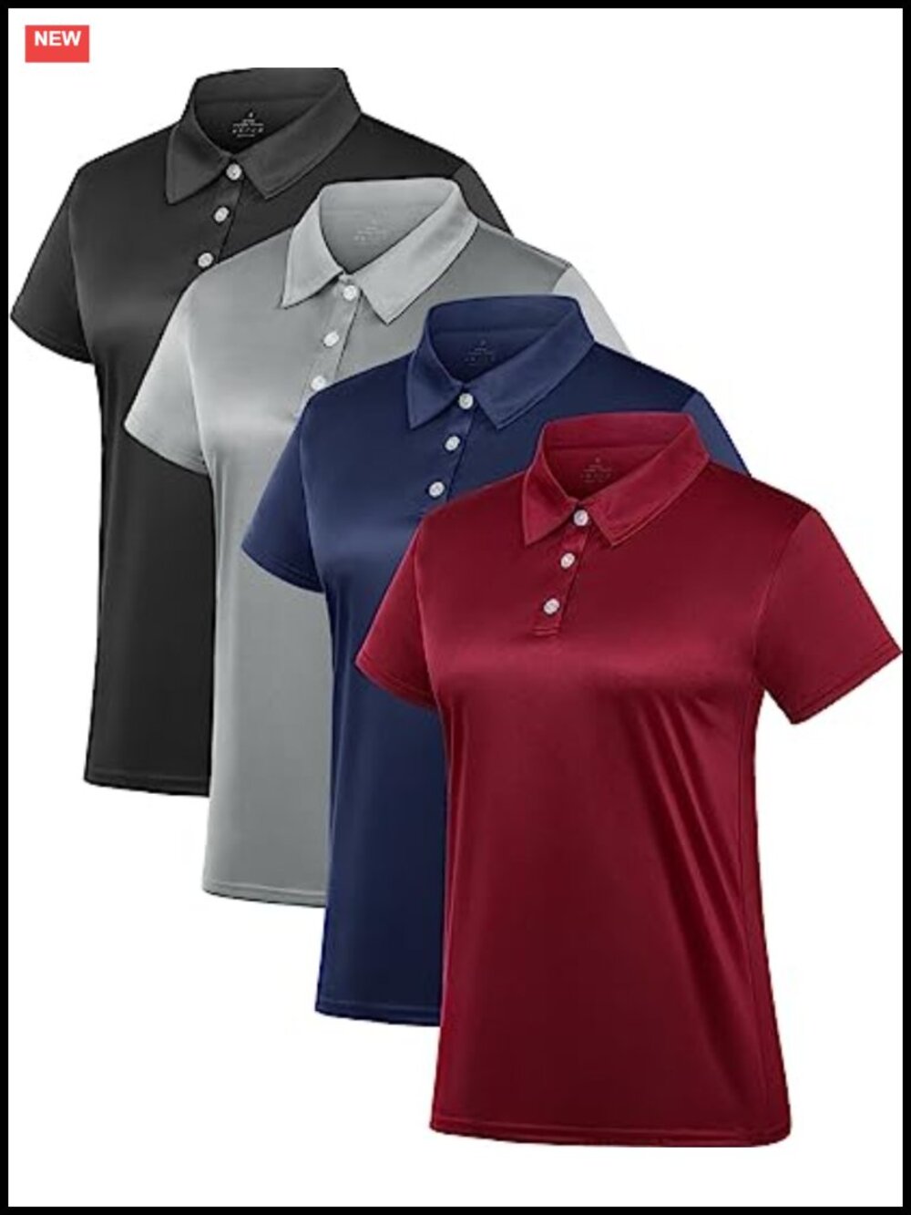 Women's Dry Fit Polo Shirt Quick-Dry Breathable Short Sleeve Golf Top